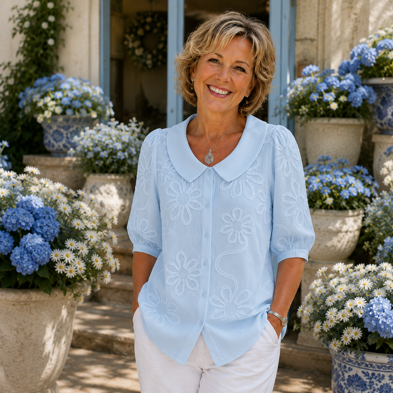 Fiora elegante florale Bluse – Ansicht 9