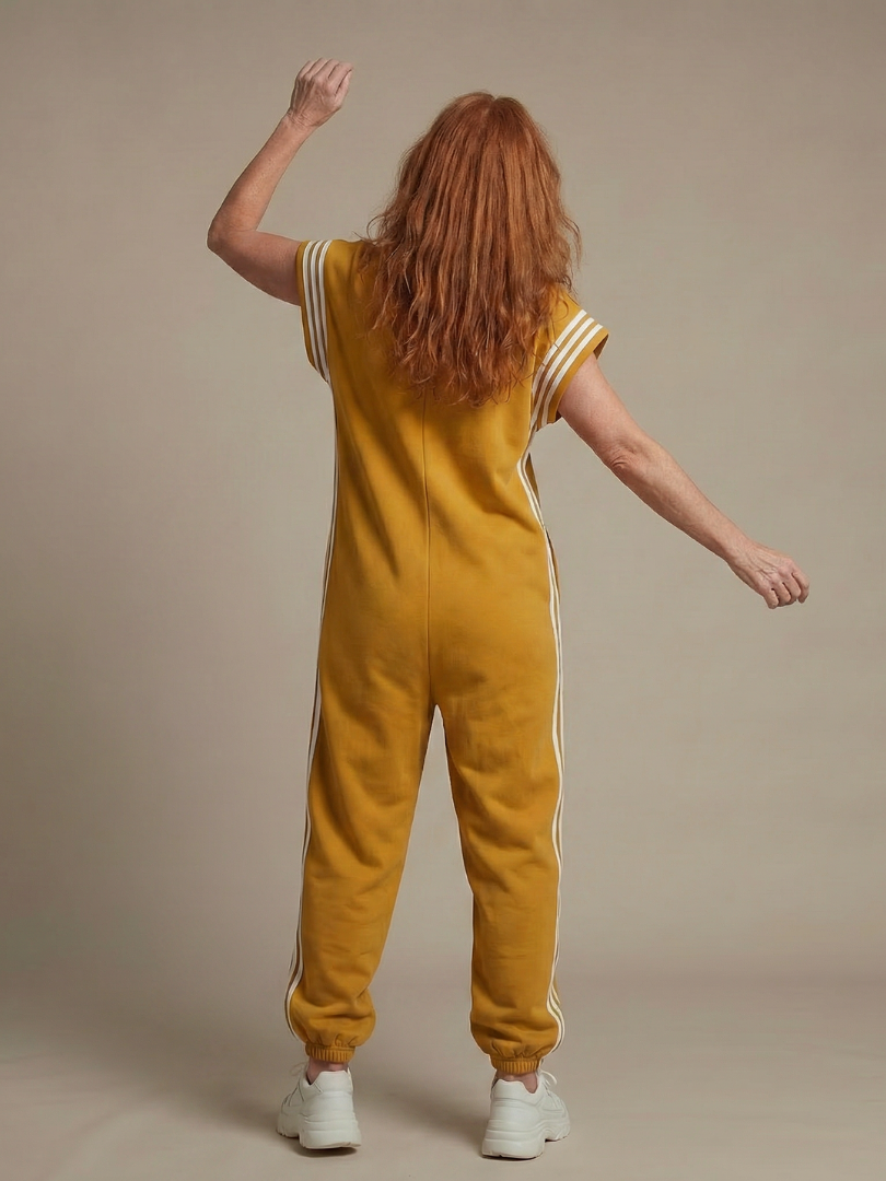 Lark | Dragkedja framtill ränder jumpsuit