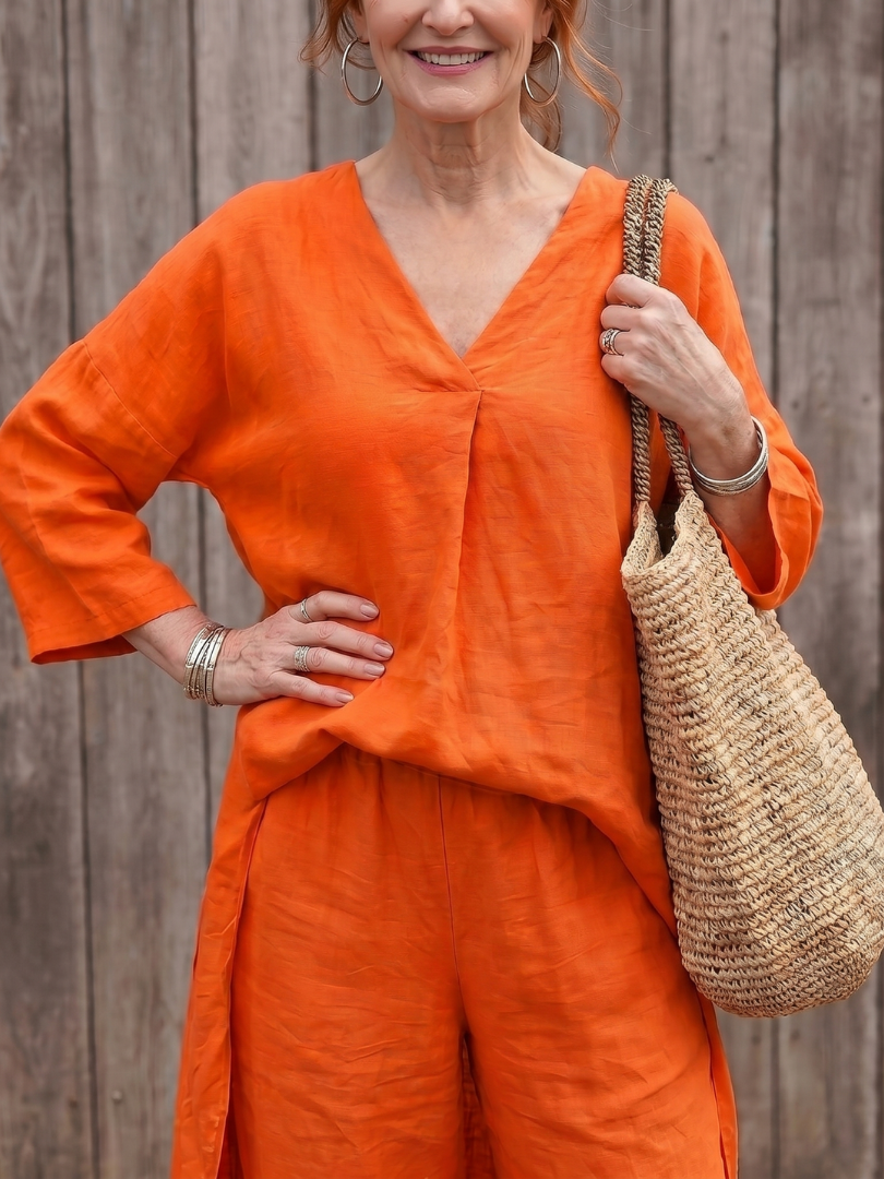 Onyx | Lös tunika topp vida byxa set