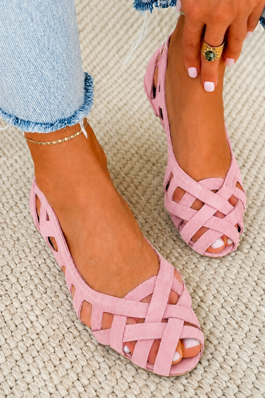 Caterina flätade sandaler – vy 46