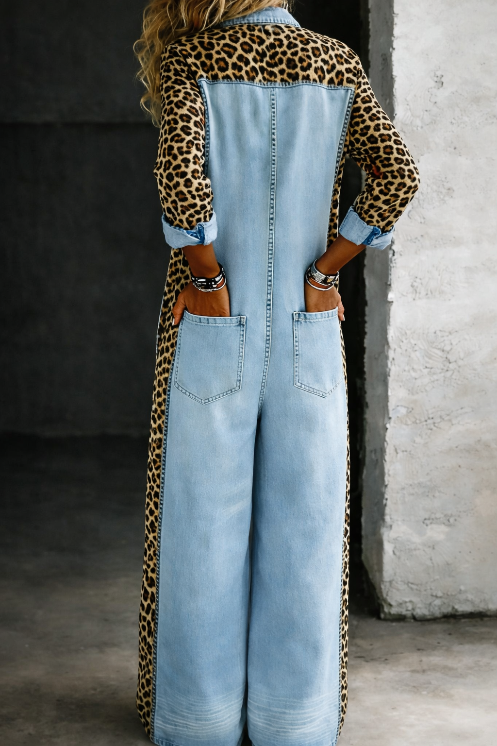 Grace denim-jumpsuit i skjortmodell – vy 2