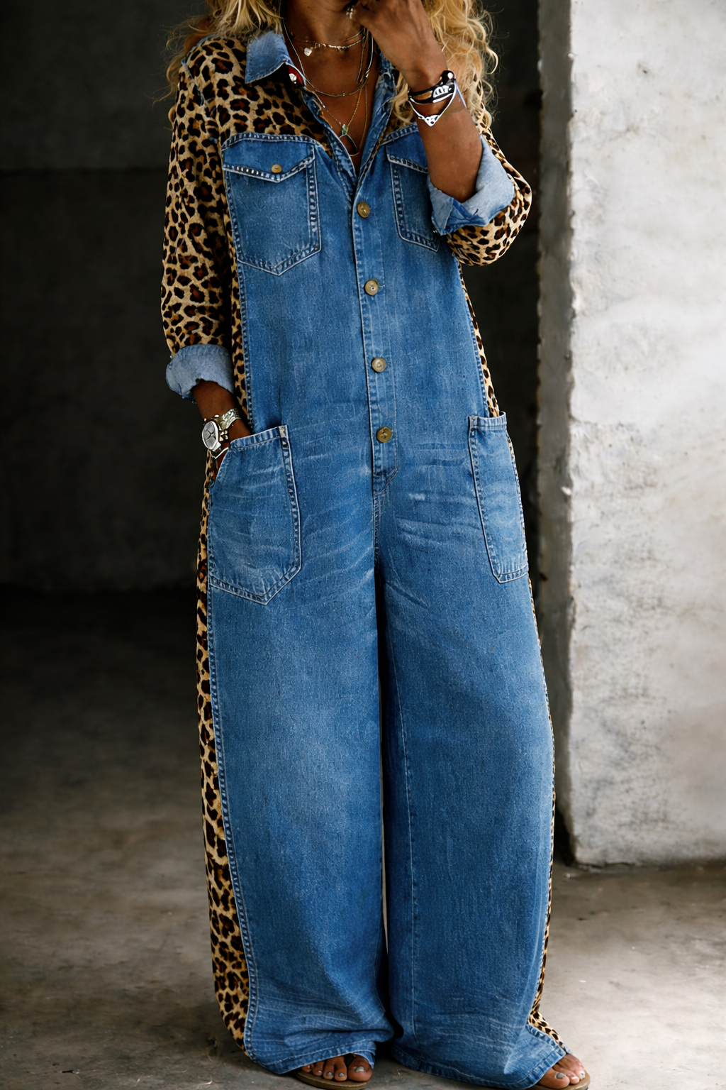 Grace denim-jumpsuit i skjortmodell – vy 19