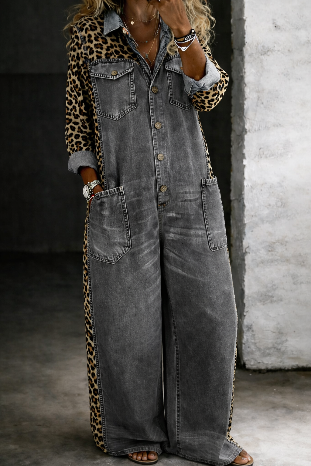 Grace denim-jumpsuit i skjortmodell – vy 31