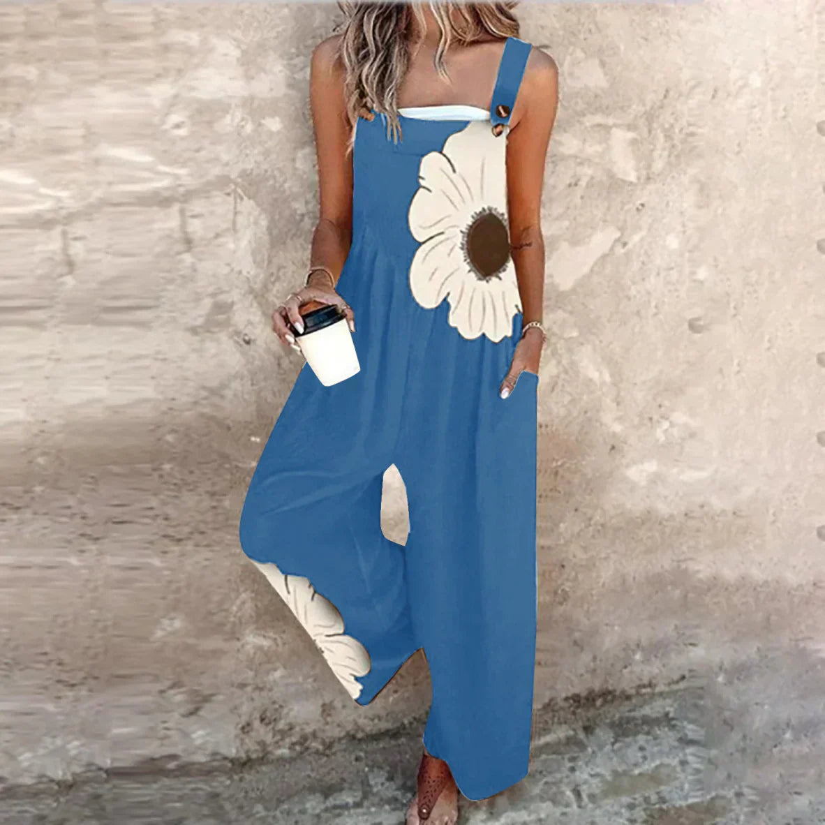 Bequeme bedruckte Latzhose – Ansicht 16