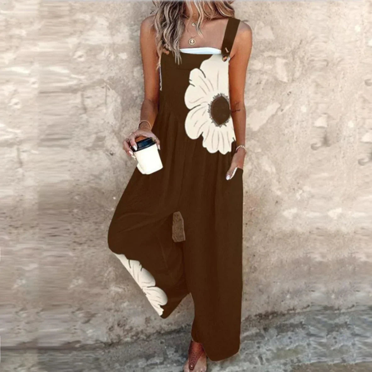 Bequeme bedruckte Latzhose – Ansicht 46