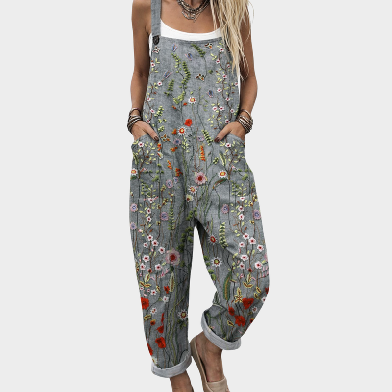 Bequeme bedruckte Latzhose – Ansicht 8