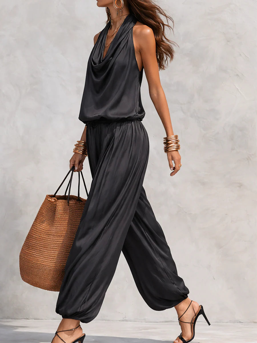 Maya | Set mit Halterneck-Top und plissierter weiter Hose