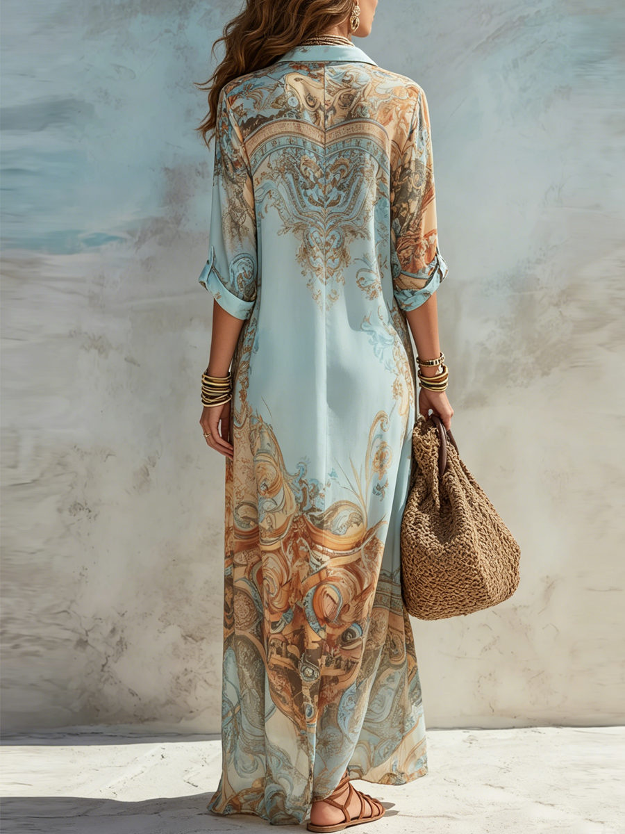 CLEO | Elegantes Mediterran-Blusenkleid