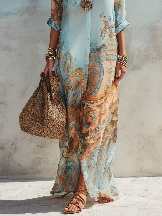 CLEO | Elegantes Mediterran-Blusenkleid