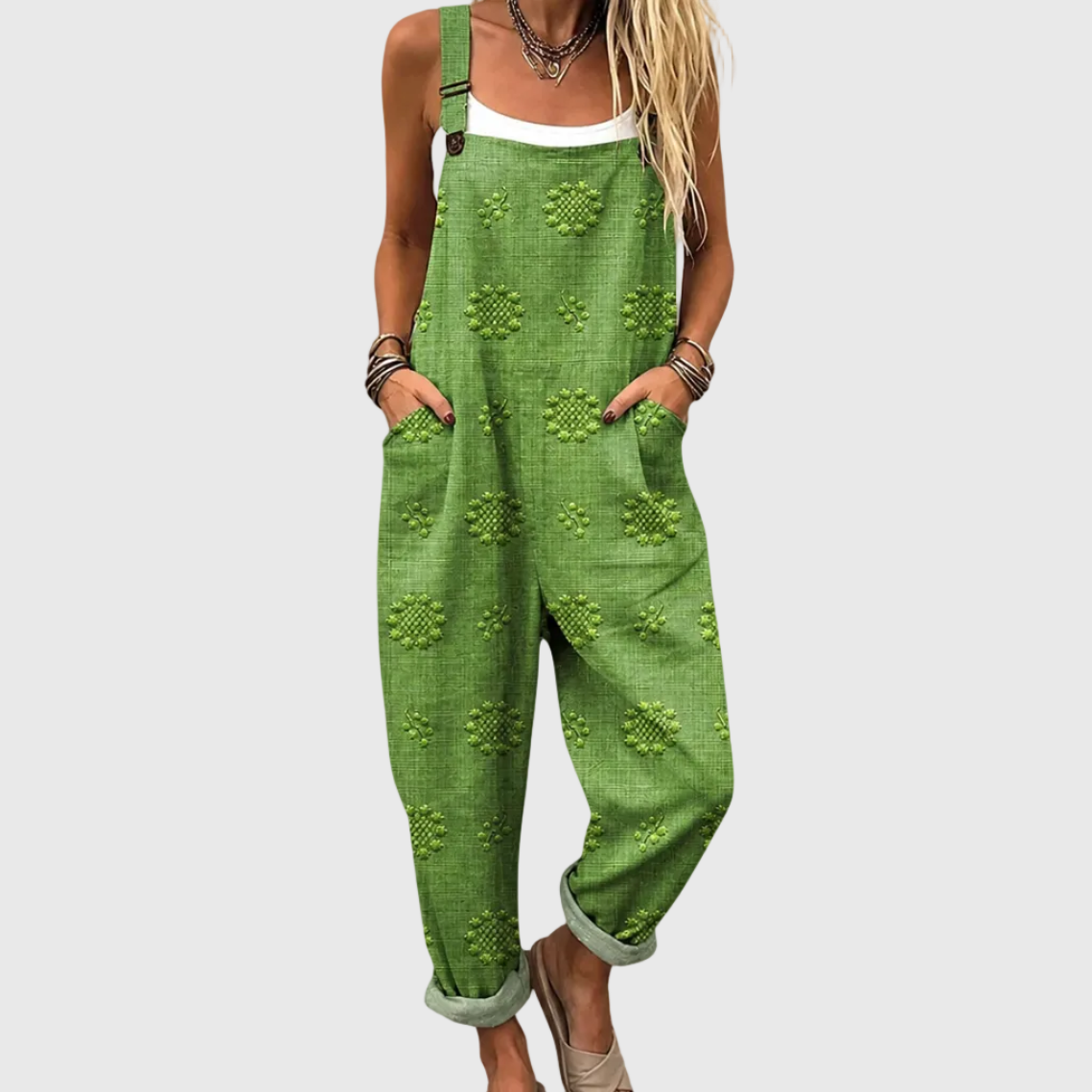 Bequeme bedruckte Latzhose