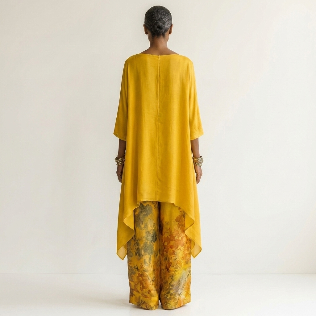 Carola tvådelat bomulls-siden-set – vy 4