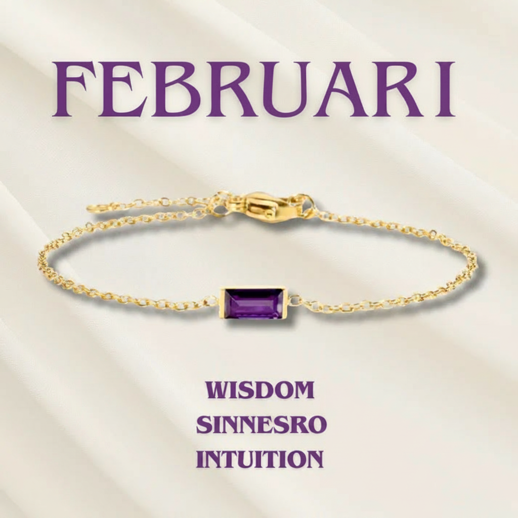 Armband mit Herzlinie und Geburtsstein