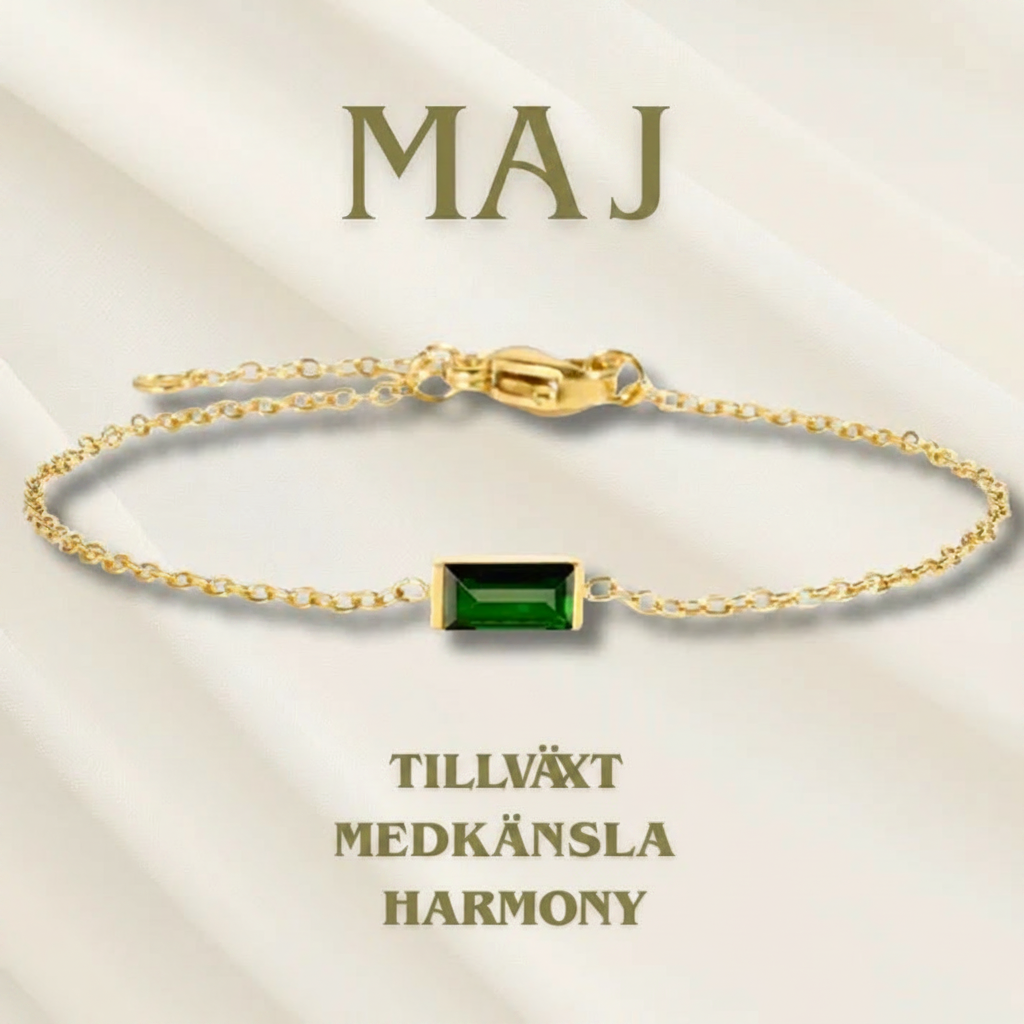 Armband mit Herzlinie und Geburtsstein