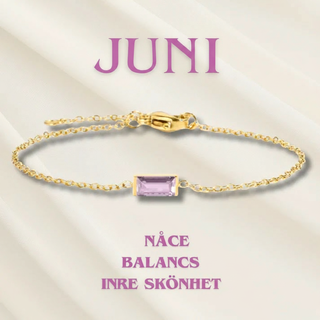 Armband mit Herzlinie und Geburtsstein