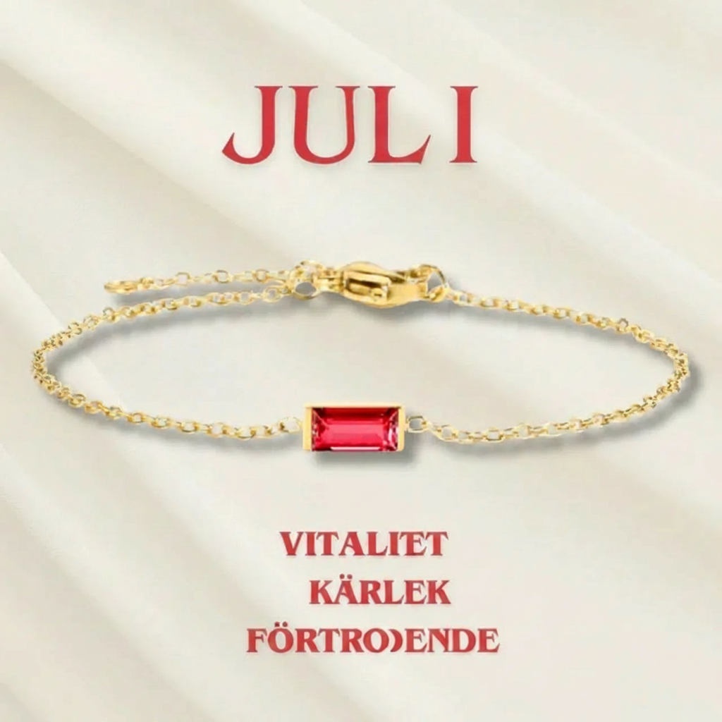 Armband mit Herzlinie und Geburtsstein