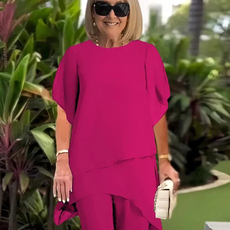 Lara asymmetrisches Top und weite Hose – Ansicht 3